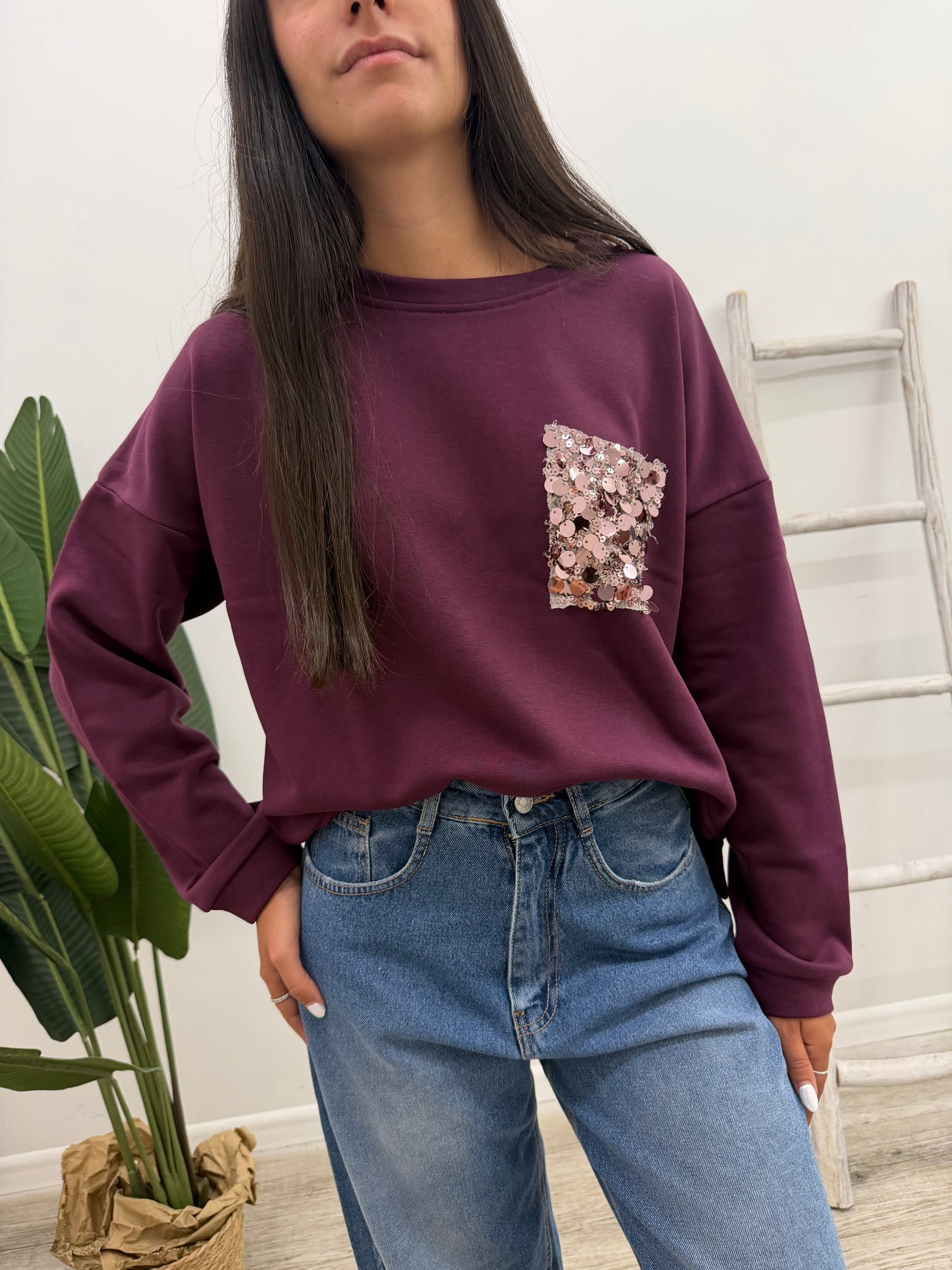 Susy Mix - Felpa Taschino Paillettes