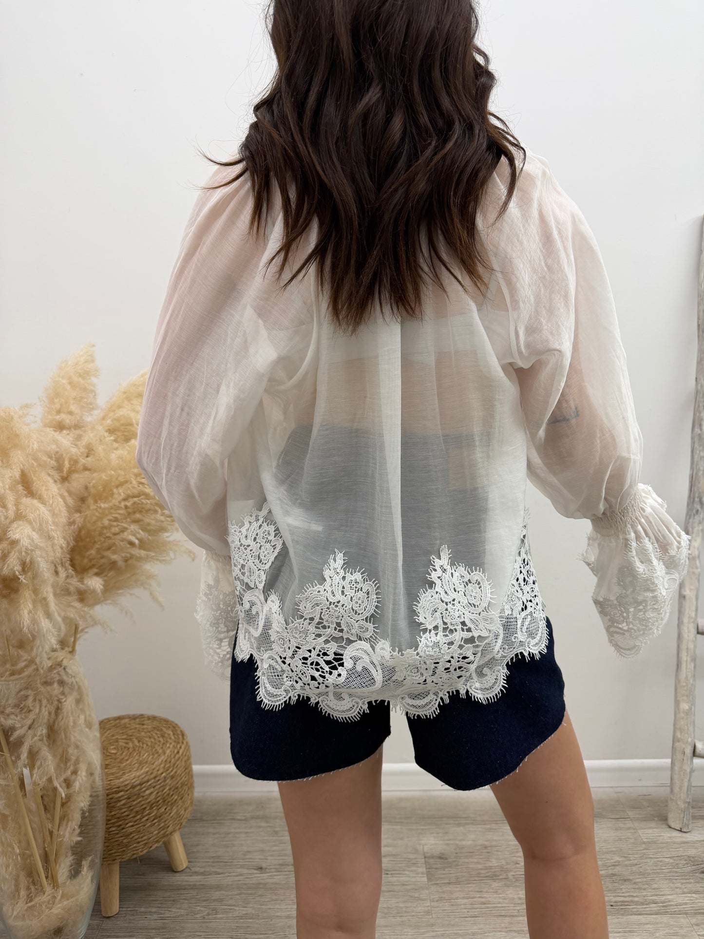 Haveone - Blusa Pizzo Chiffon