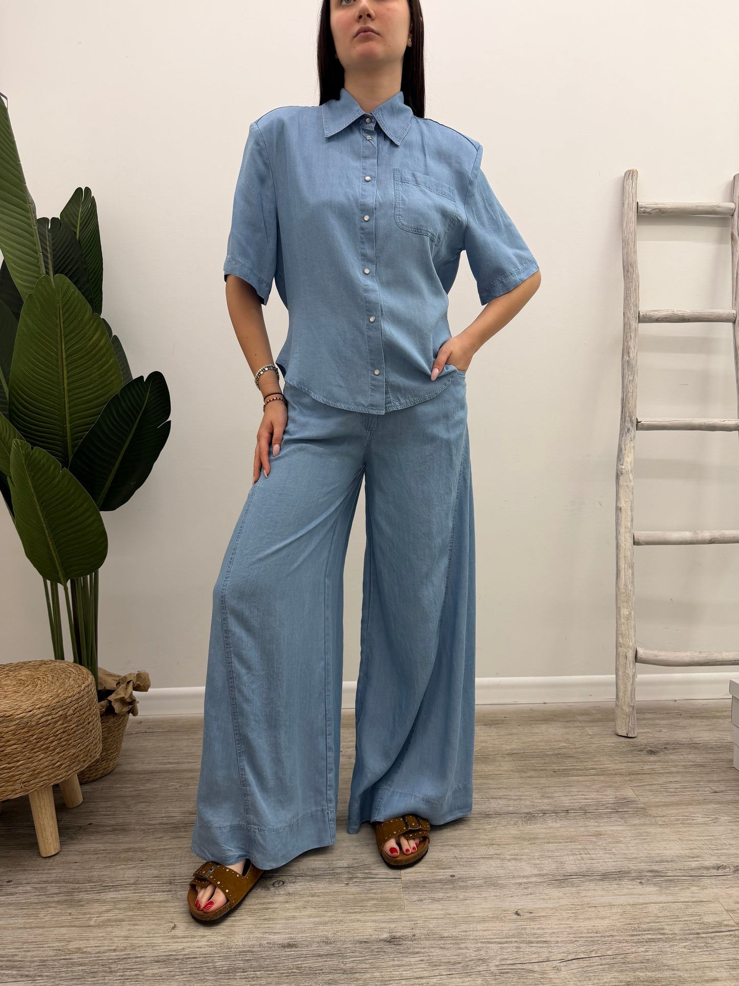 Haveone - Pantalone Chambray Cintura