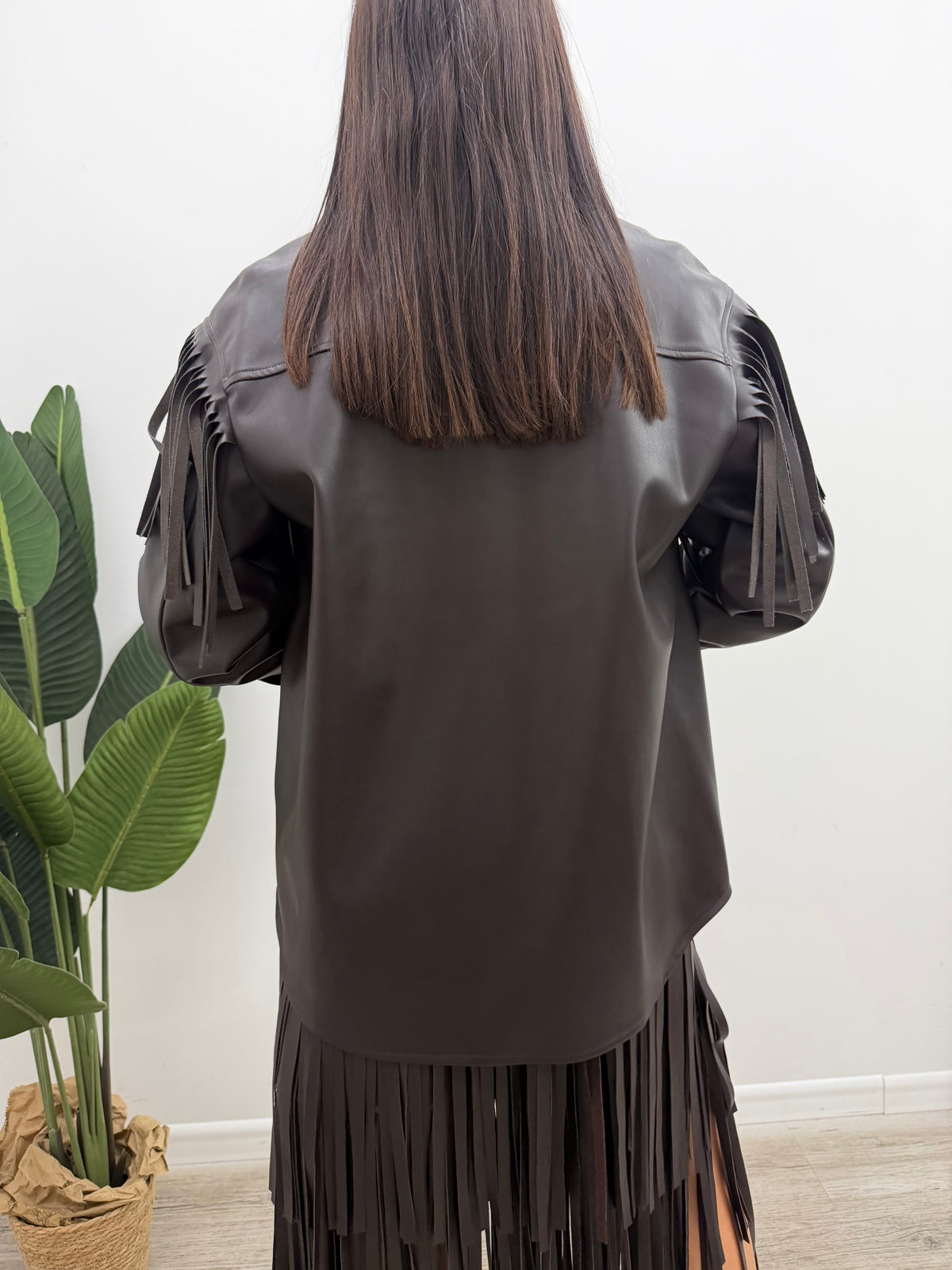 Vicolo - Camicia Ecopelle Frange