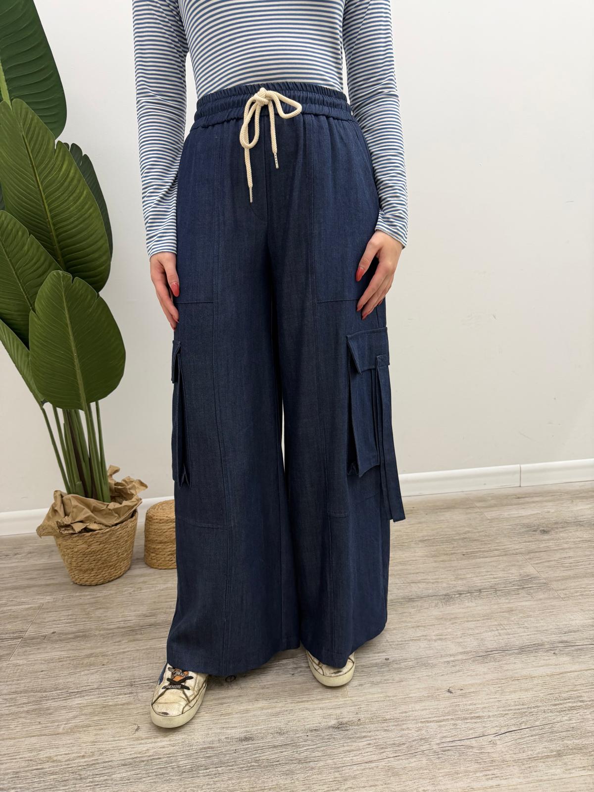 Tensione In - Pantalone Cargo Chambray