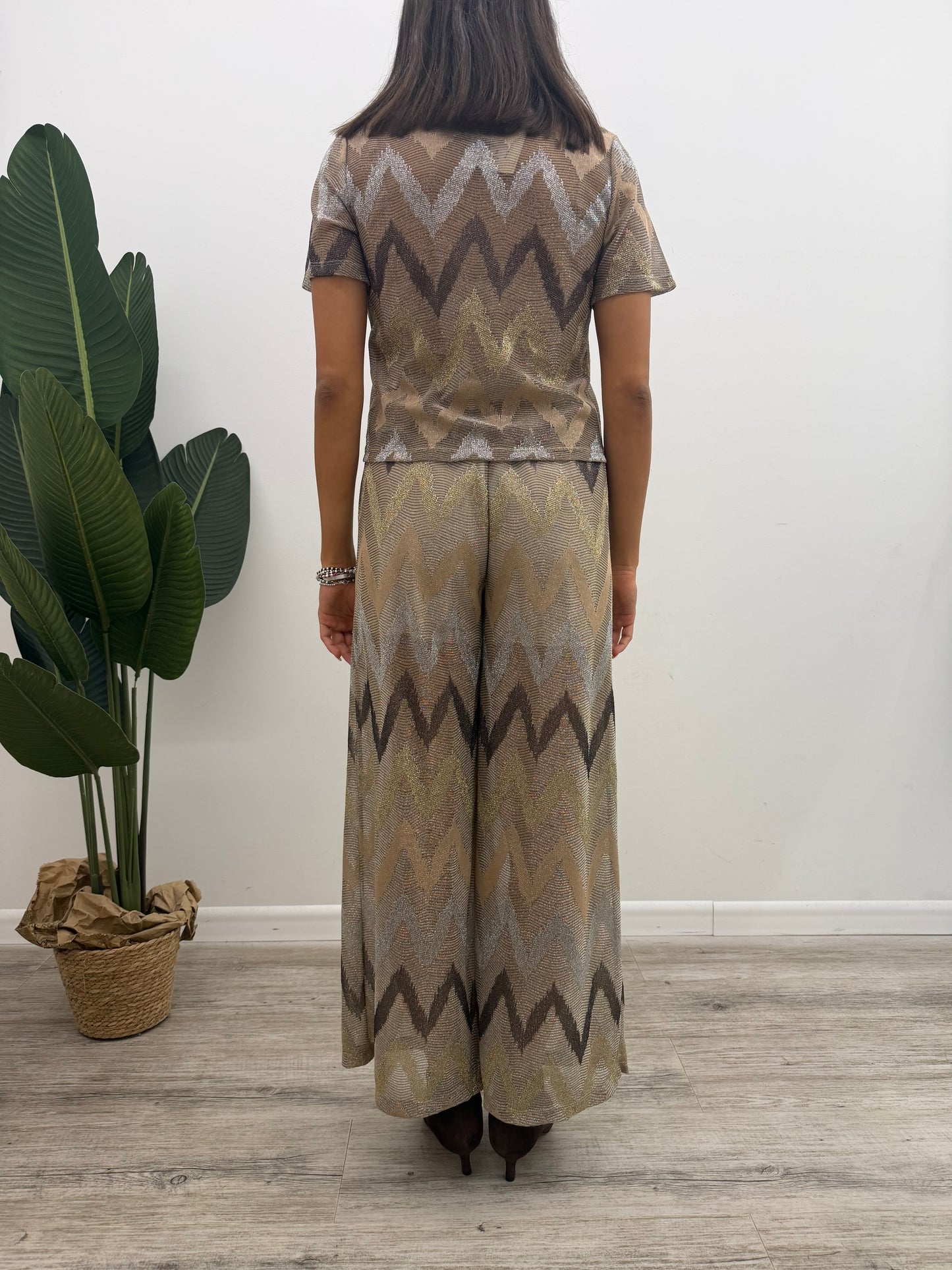 Vicolo - Pantalone Zig-Zag Lurex