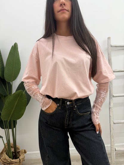 Susy Mix - Tshirt Manica Pizzo