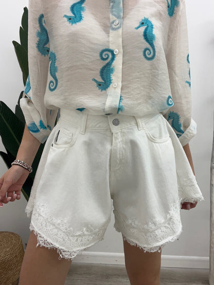 Haveone - Shorts Farfalla Pizzo