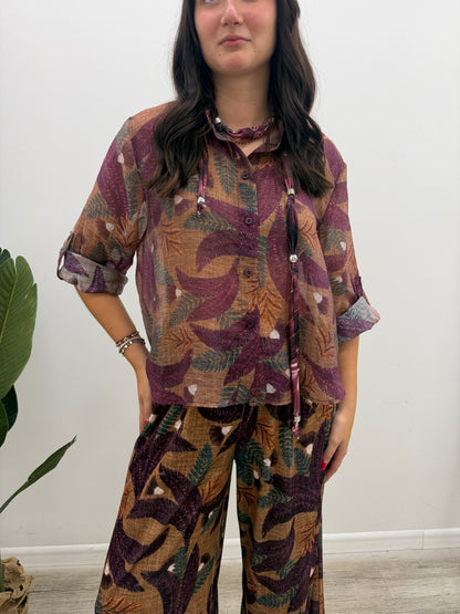 Haveone - Camicia Stampa Foglie