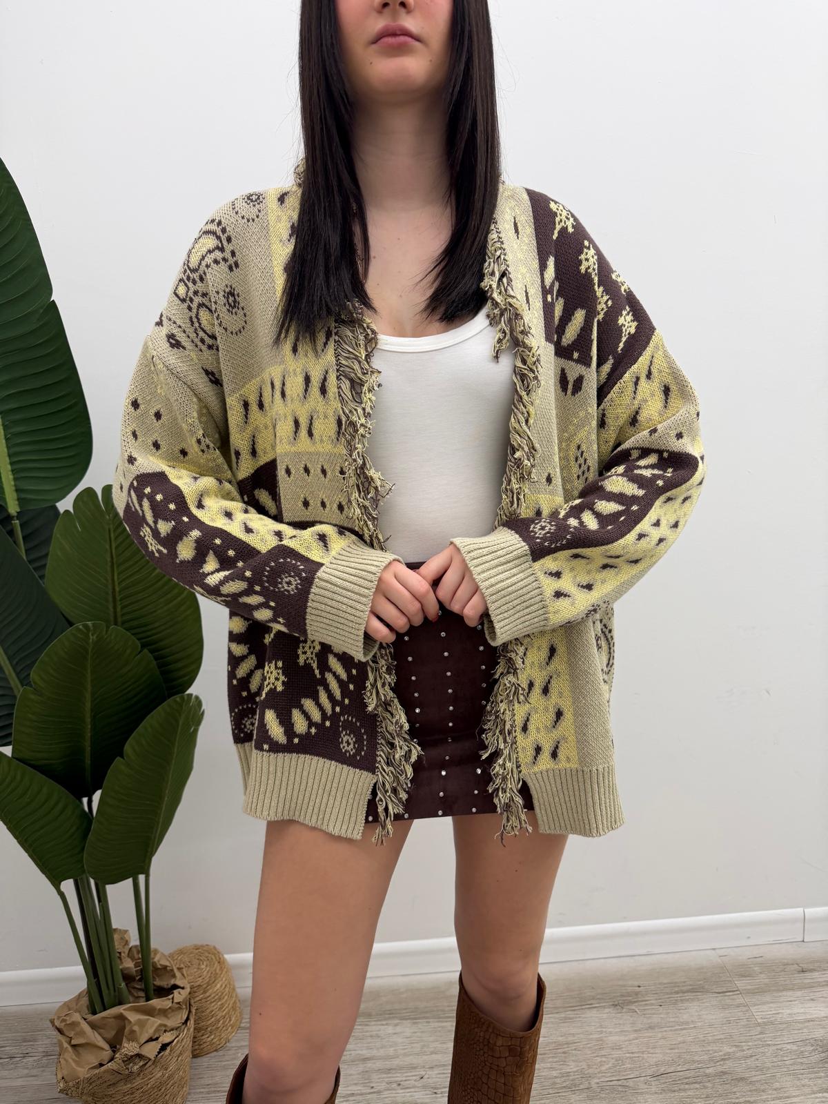 Haveone - Cardigan Paisley Frangette