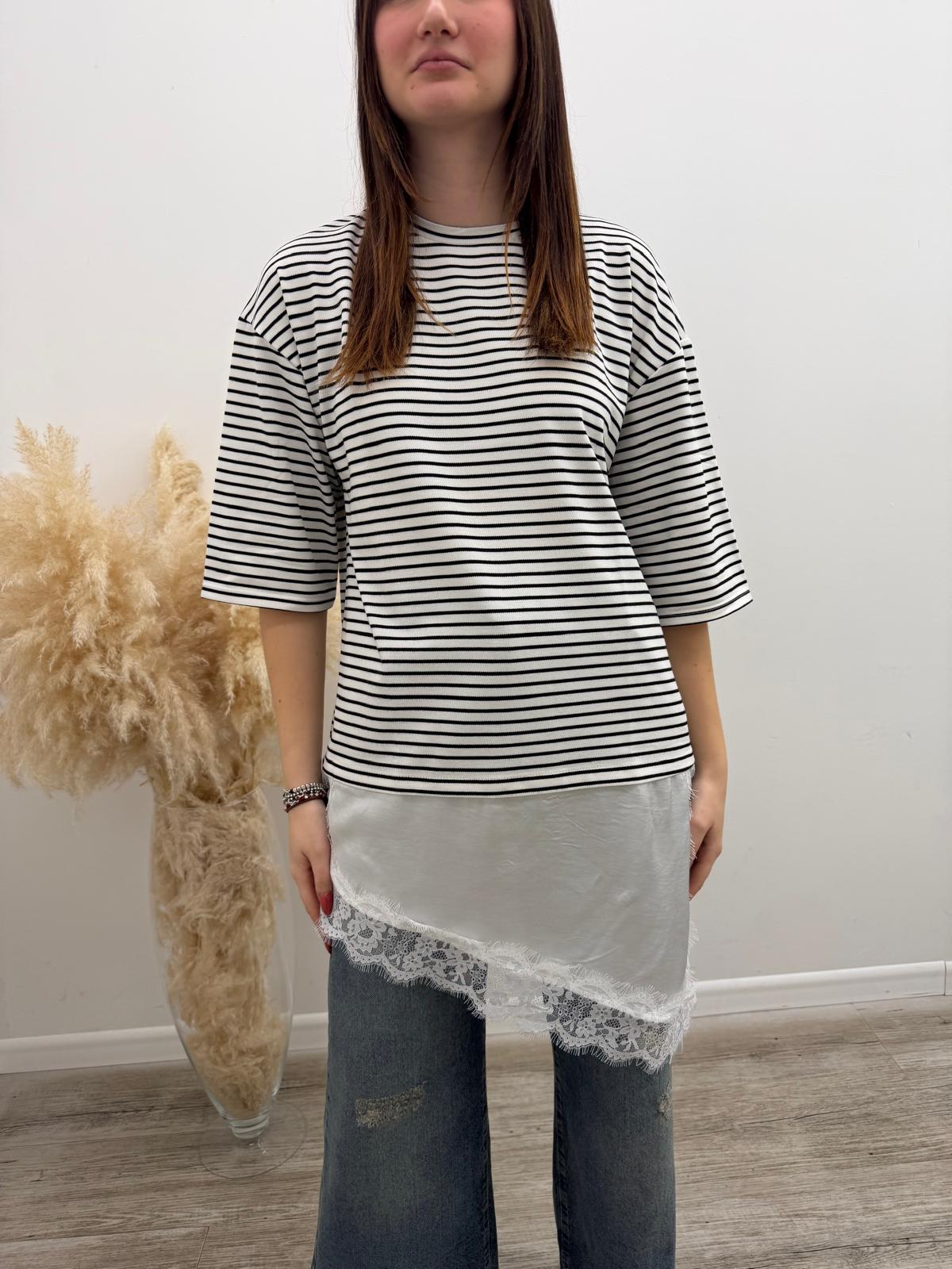 Susy Mix - Tshirt Riga Pizzo
