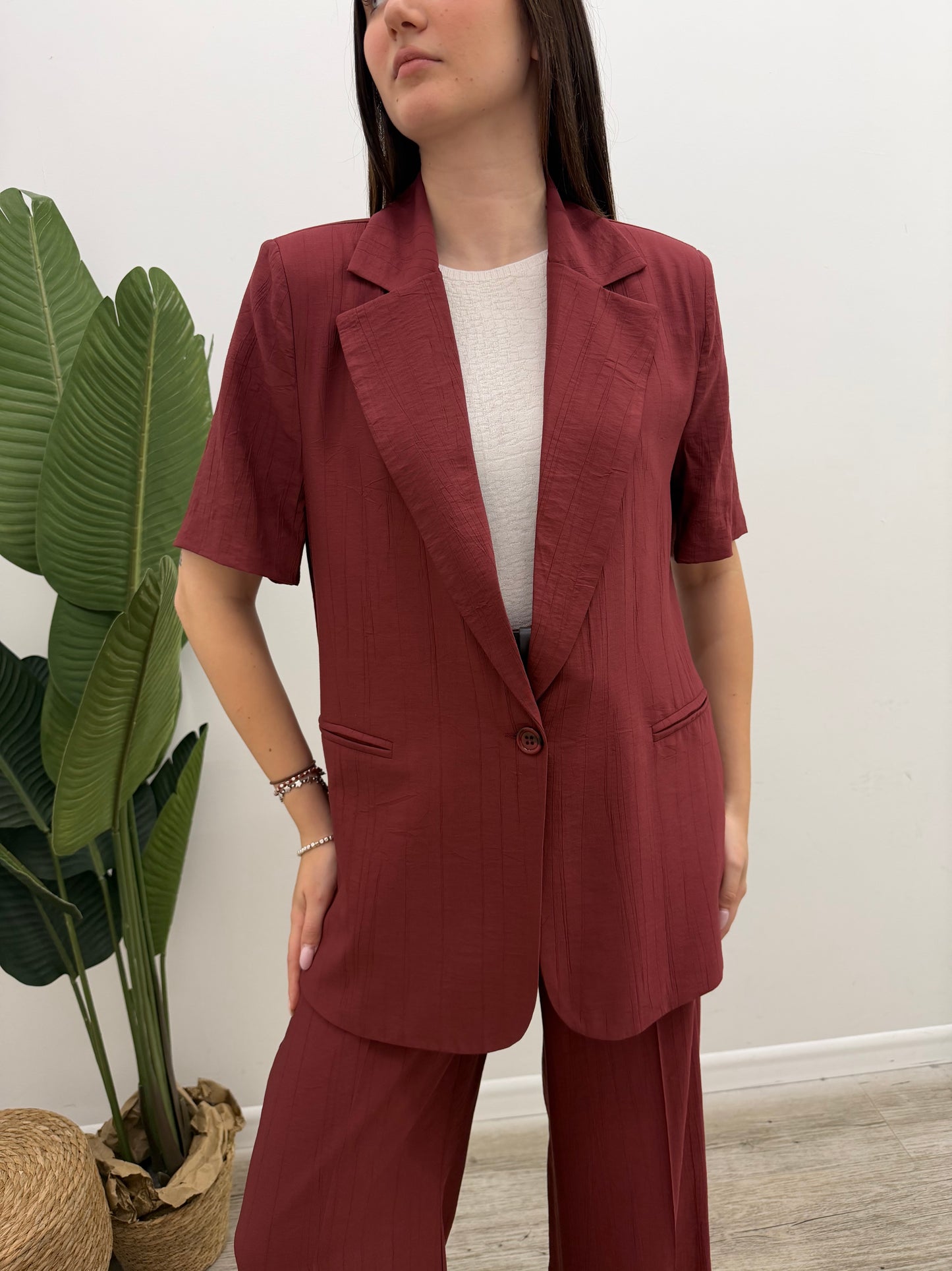 Haveone - Blazer Crinkle Manica Corta