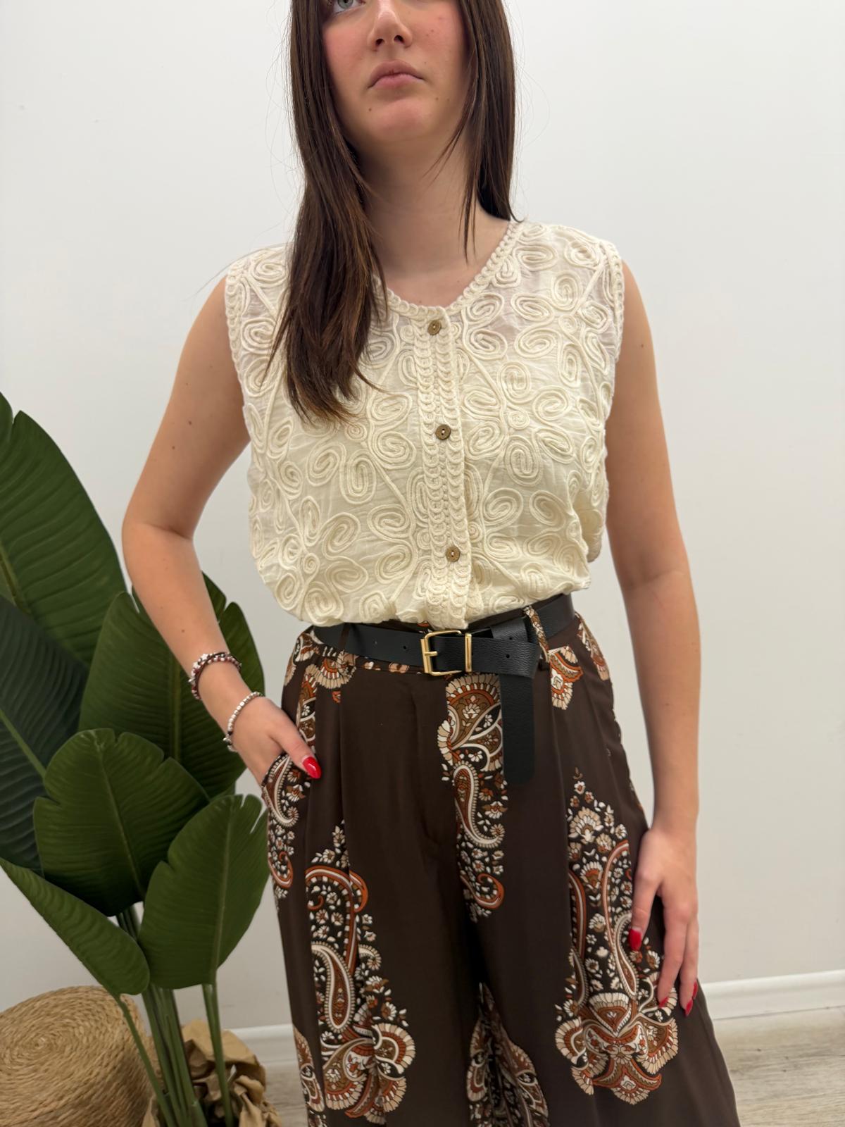 Susy Mix - Gilet Macramé Ricami