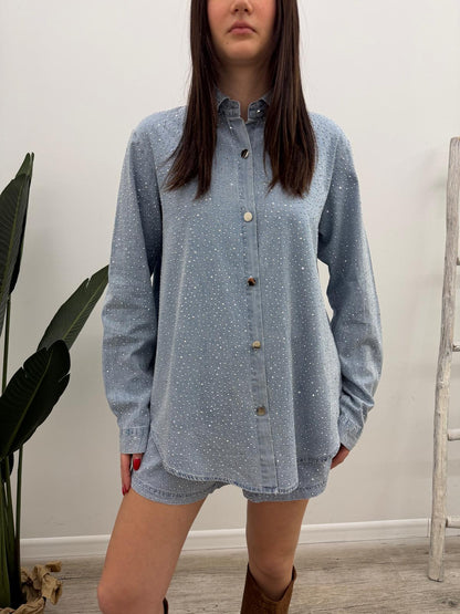 Susy Mix - Set Camicia+Shorts Strass