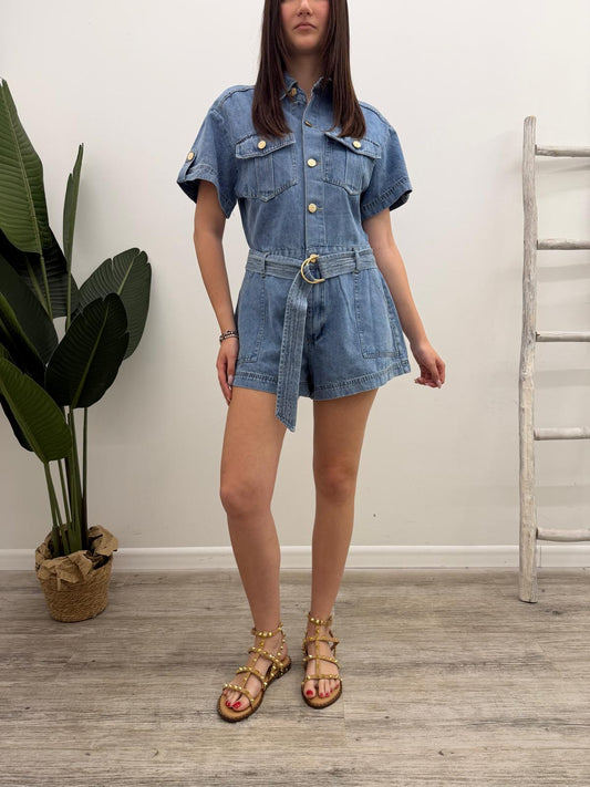 Susy Mix - Tuta Jeans Bottoni