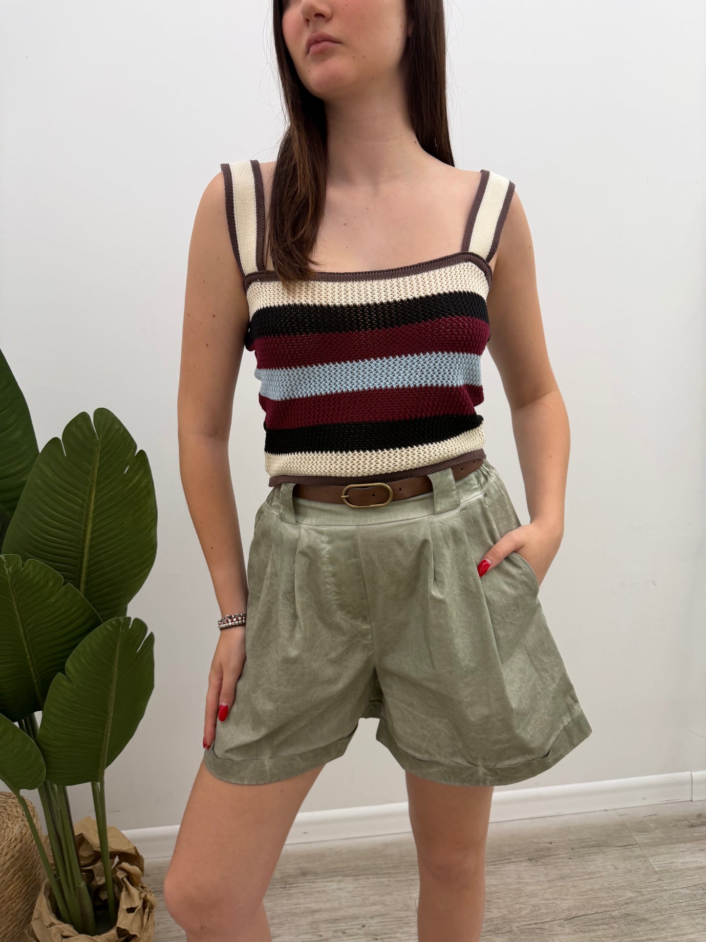 Vicolo - Top Crochet Rigato