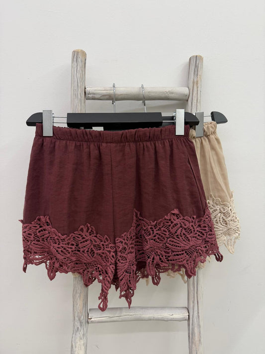Haveone - Shorts Pizzo Ricami