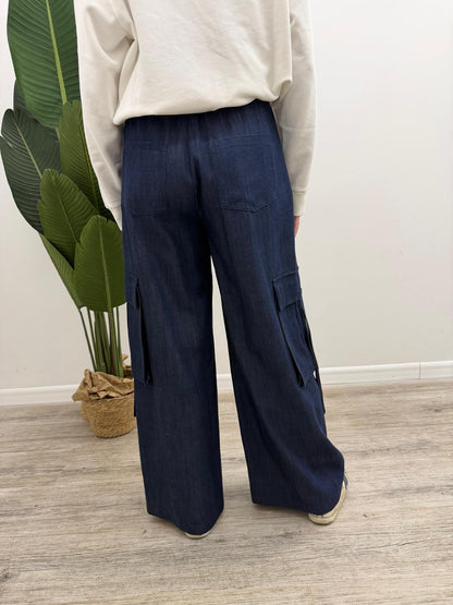 Tensione In - Pantalone Cargo Chambray