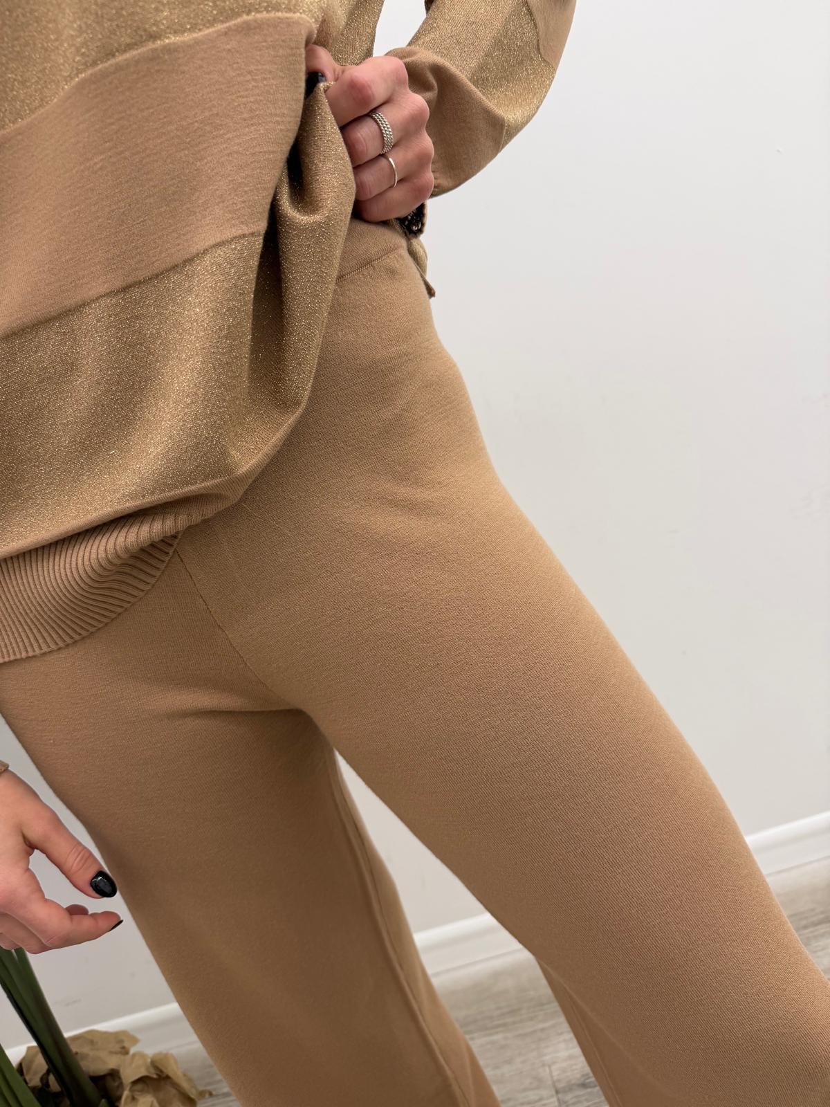 Kontatto - Pantalone Maglia Riga Lurex