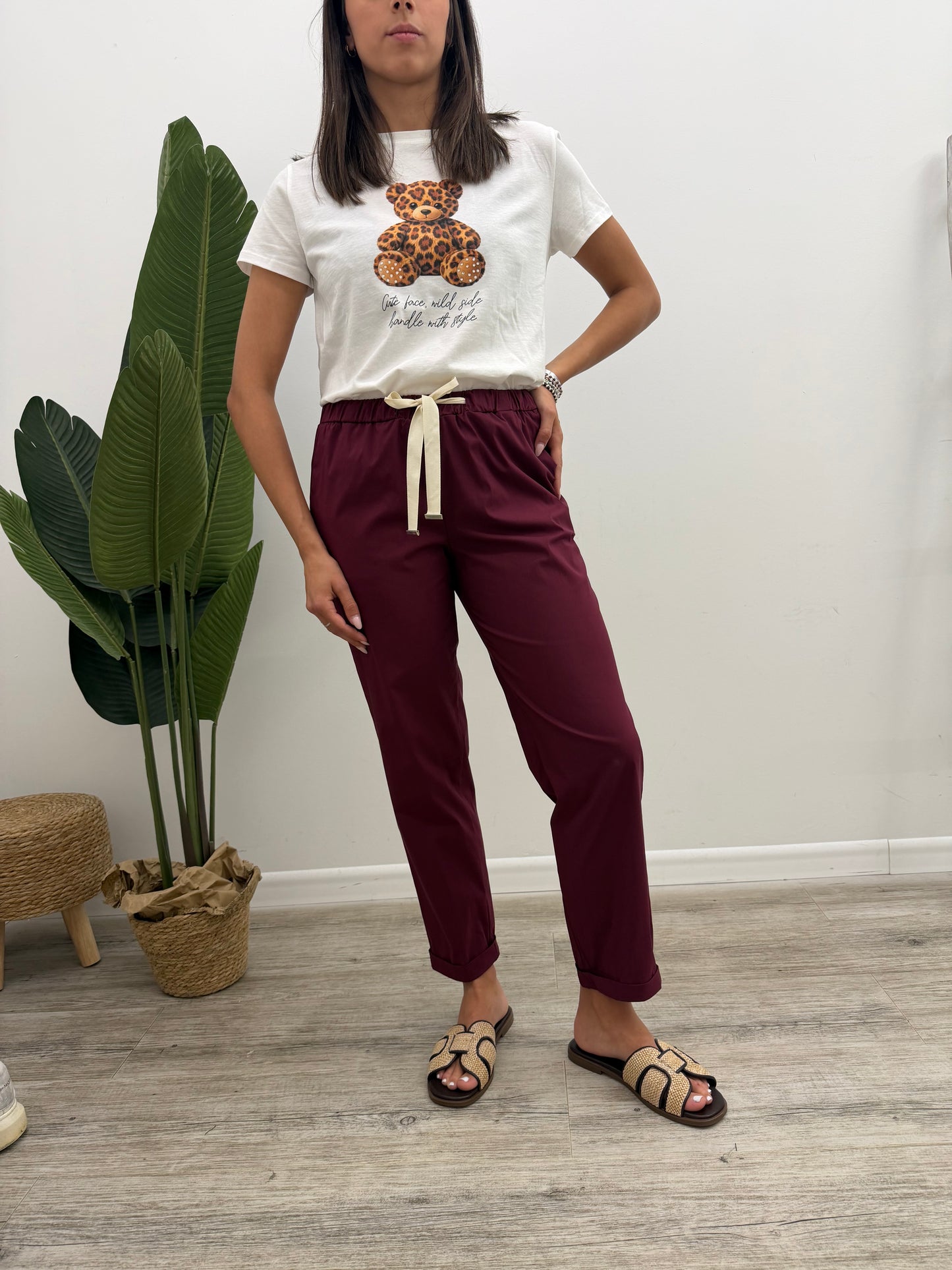 Vicolo - Pantalone Coulisse Popeline