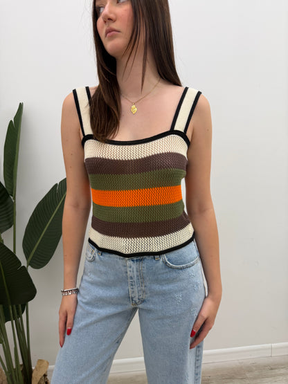 Vicolo - Top Crochet Rigato
