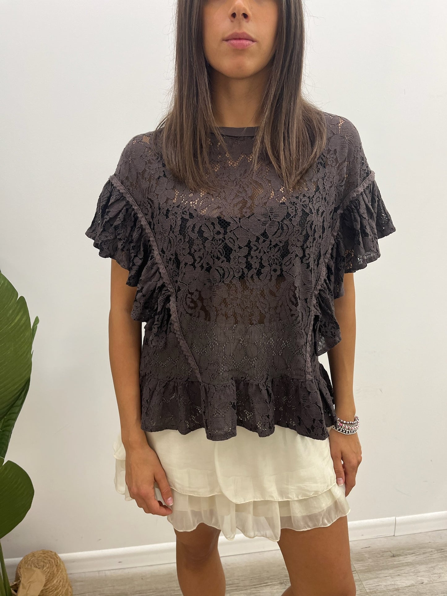Susy Mix - Blusa Pizzo Profili Rouches