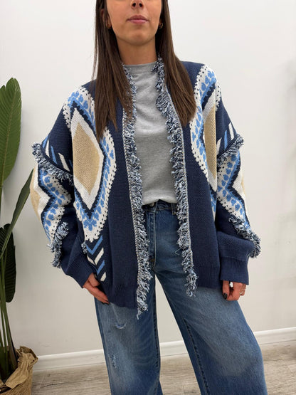 Tensione In - Cardigan Rombi Frange