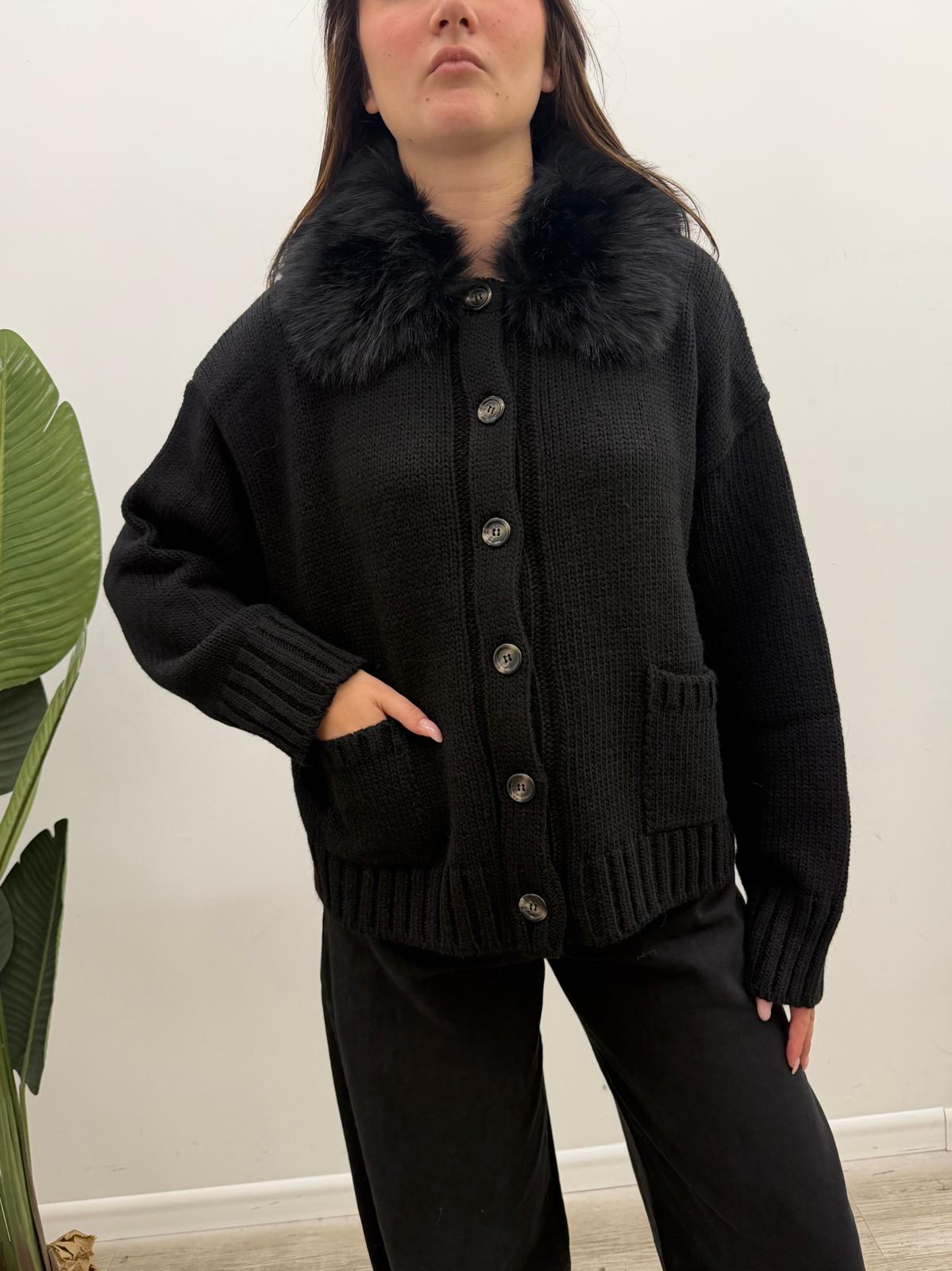Kontatto - Cardigan Collo Pelliccia