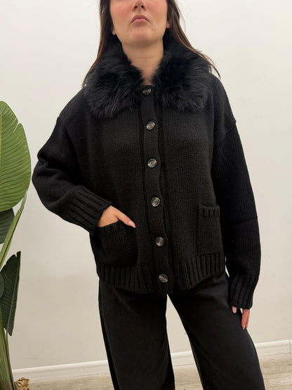 Kontatto - Cardigan Collo Pelliccia