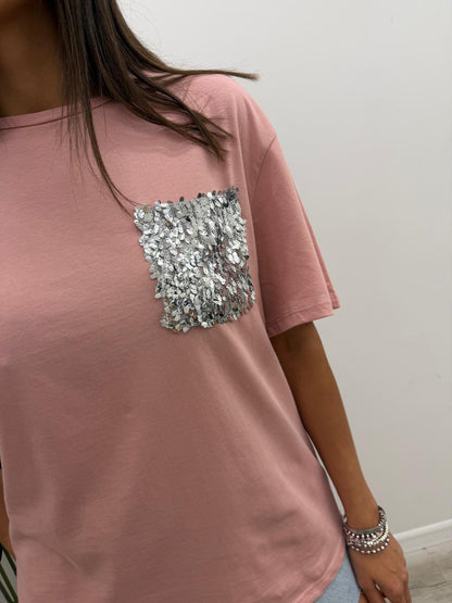 Susy Mix - Tshirt Taschino Paillettes