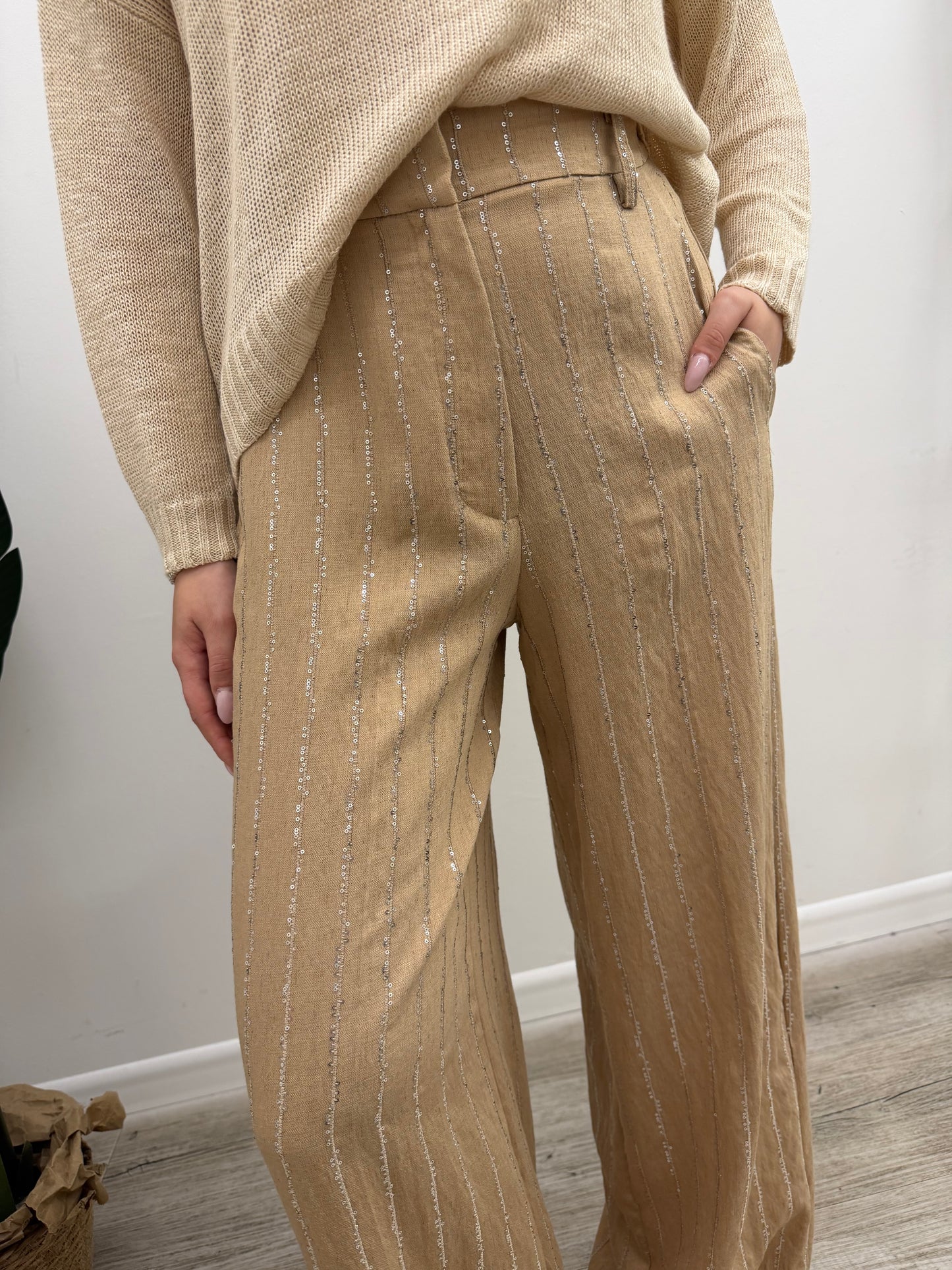 Tensione In - Pantalone Gessato Paillettes