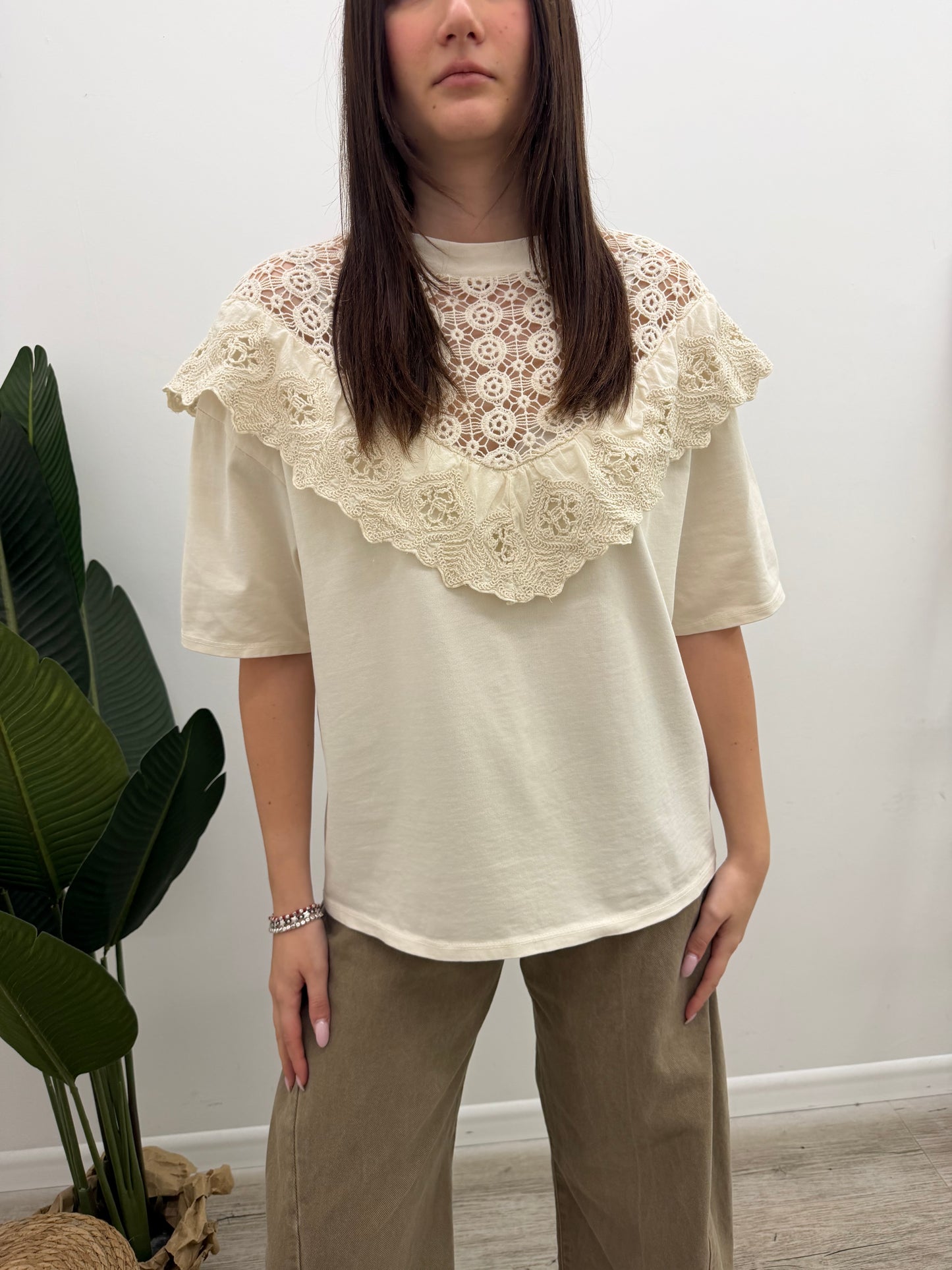 Susy Mix - Tshirt Volant Crochet