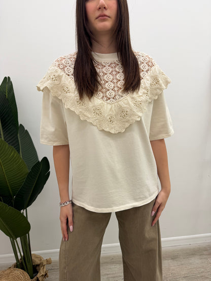 Susy Mix - Tshirt Volant Crochet