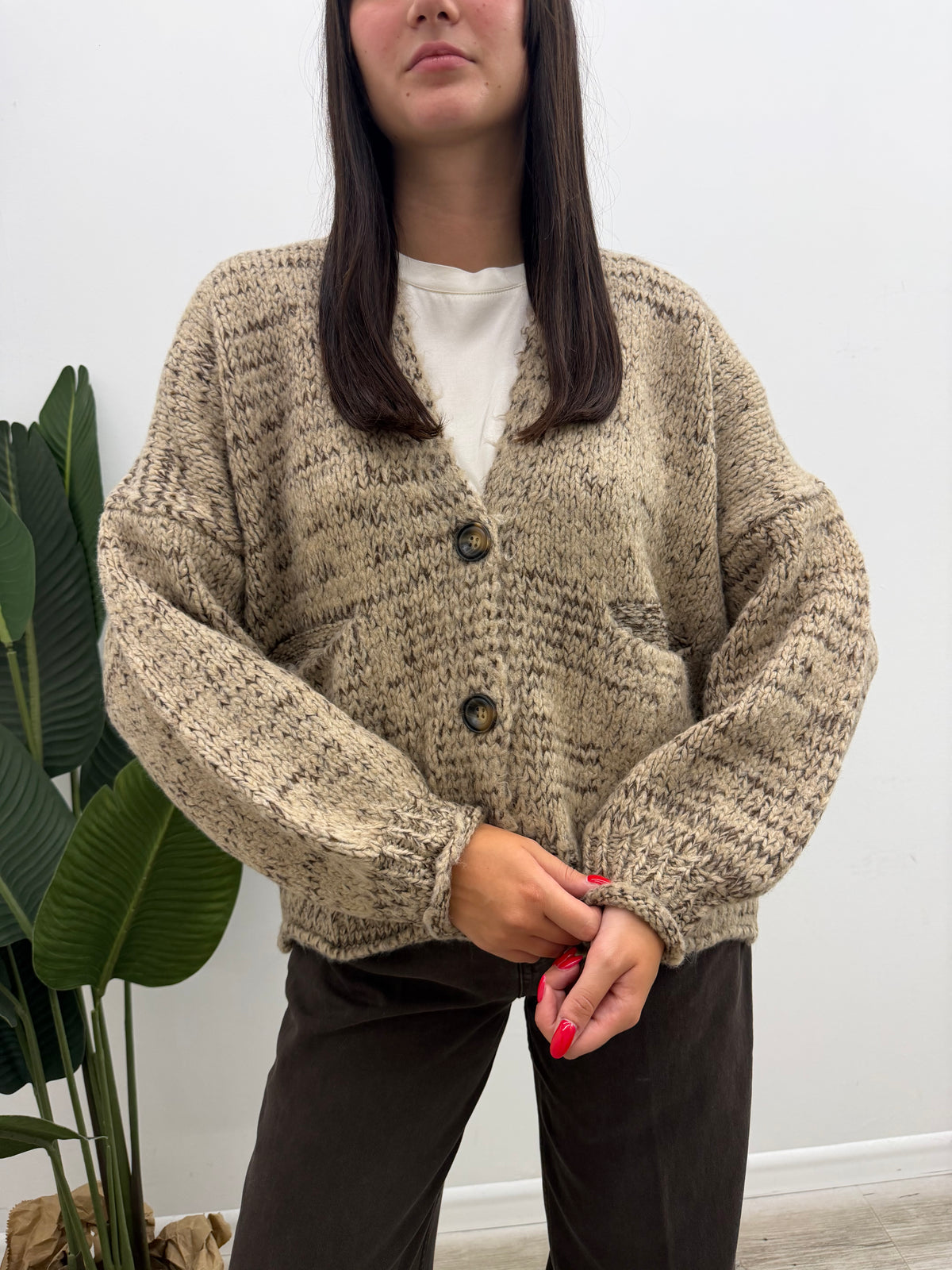 Haveone - Cardigan Bottoni Mélange