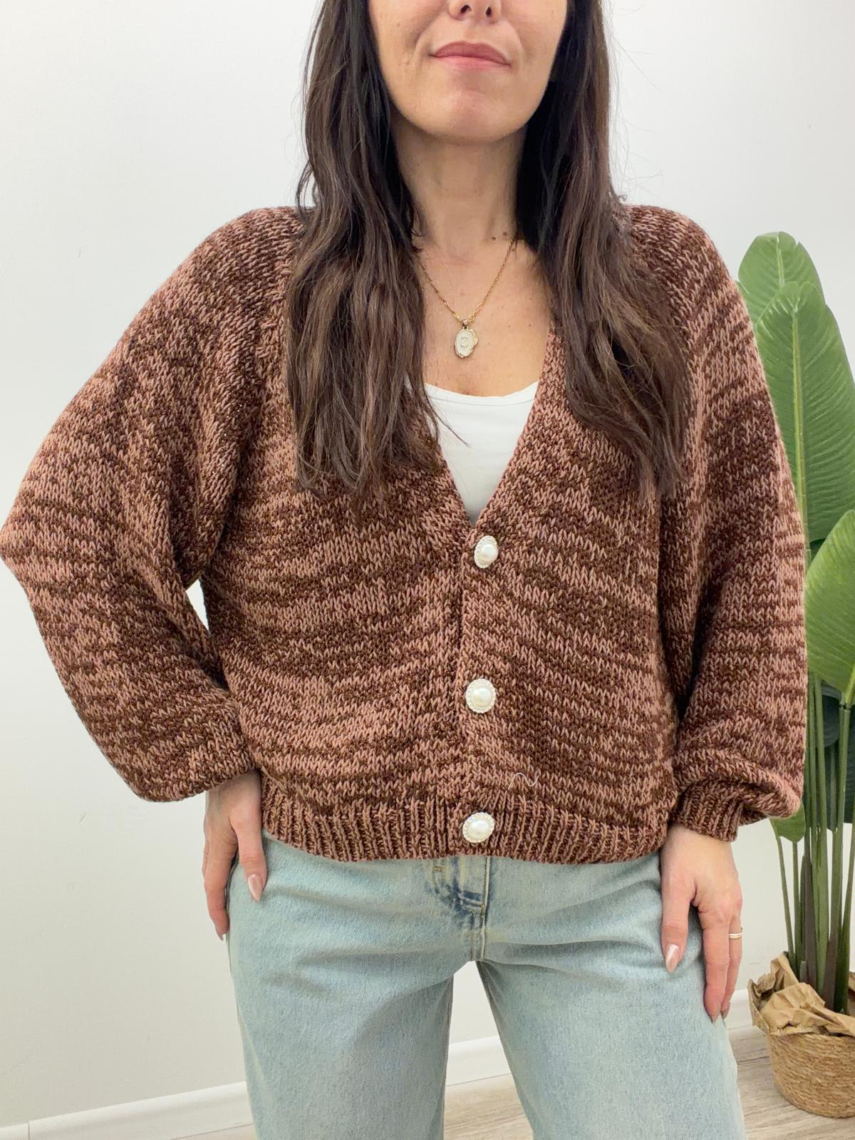 Haveone - Cardigan Gioiello Lurex