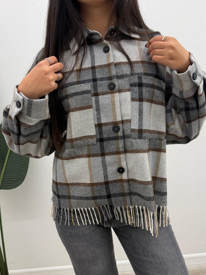 Vicolo - Camicia Quadri Frange