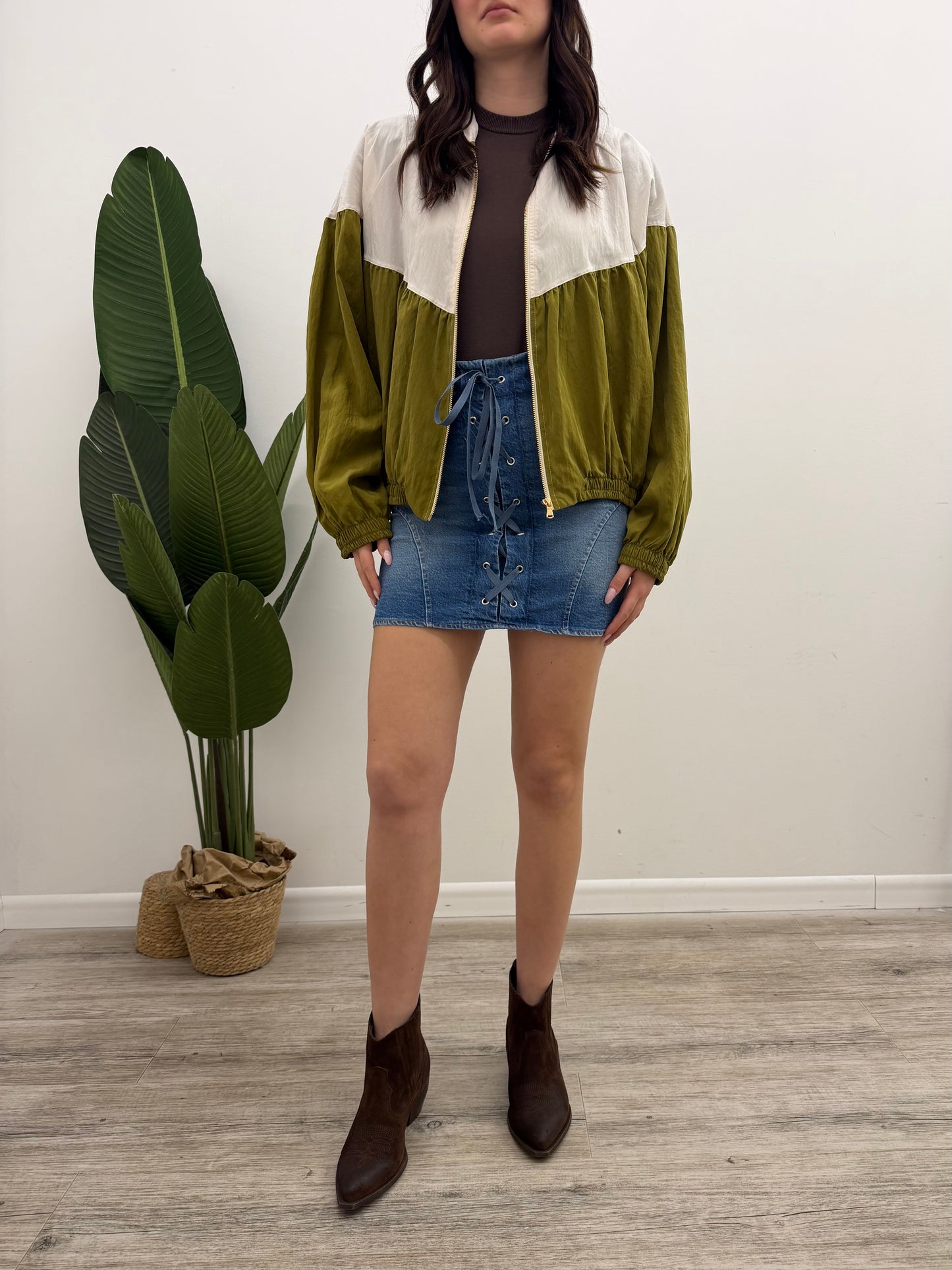 Haveone - Minigonna Jeans Stringata
