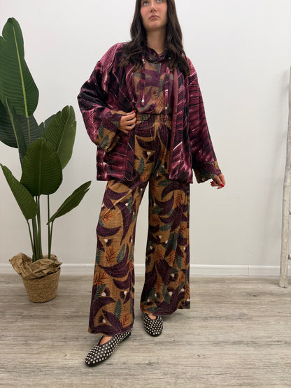 Haveone - Pantalone Stampa Foglie