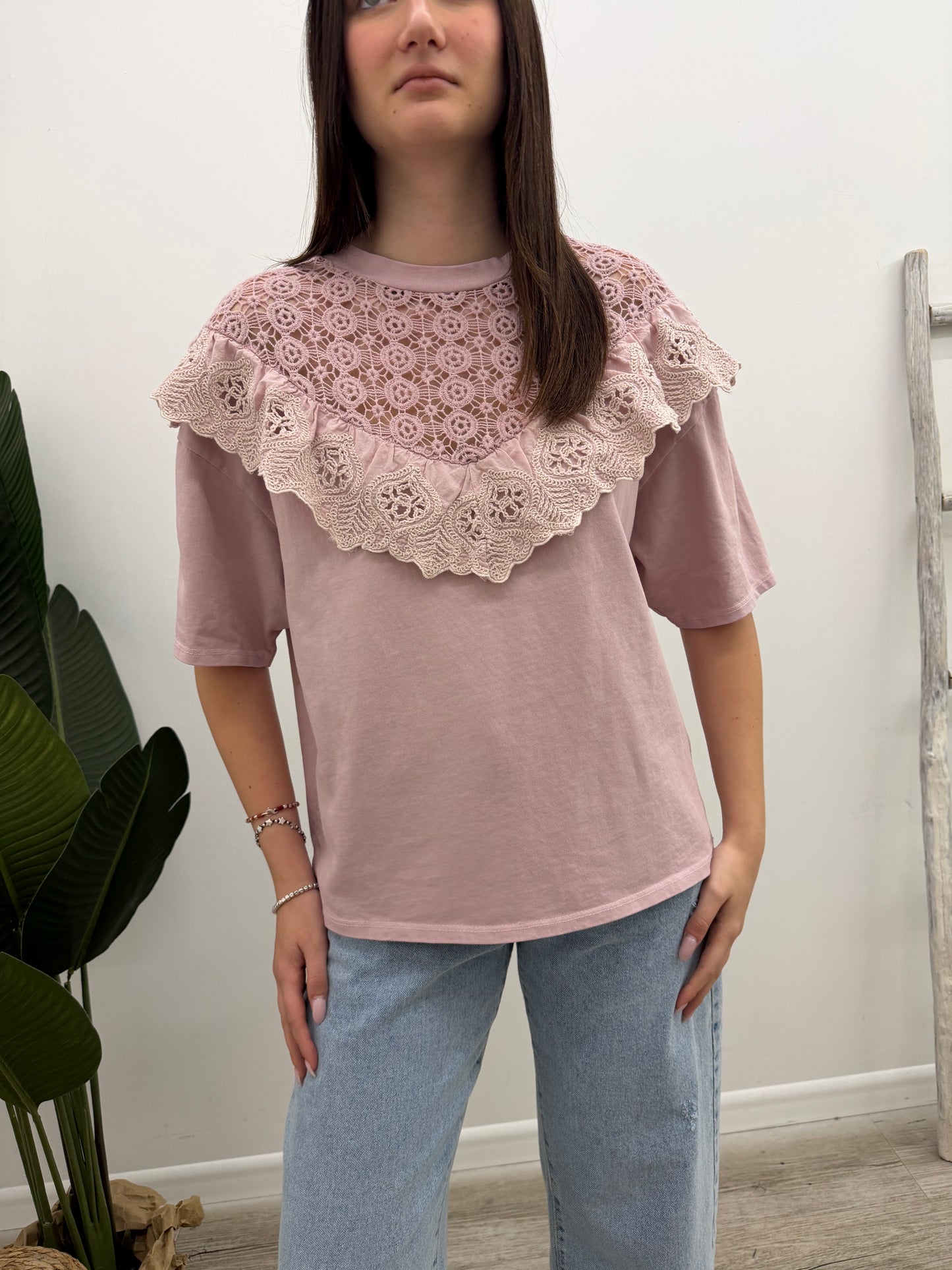 Susy Mix - Tshirt Volant Crochet