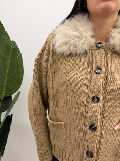 Kontatto - Cardigan Collo Pelliccia