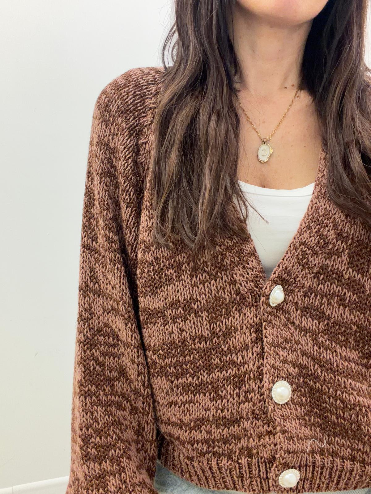 Haveone - Cardigan Gioiello Lurex