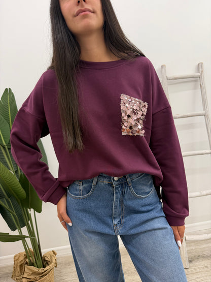 Susy Mix - Felpa Taschino Paillettes