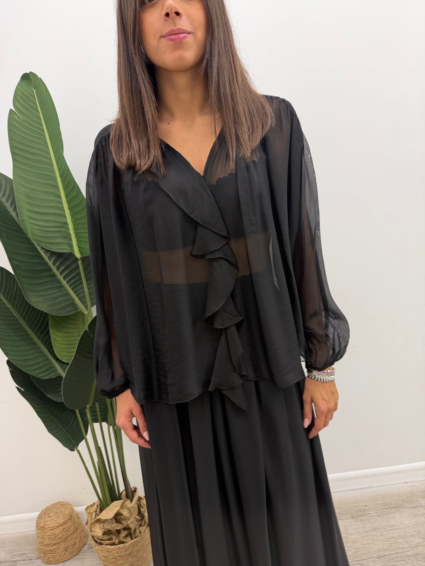 Haveone - Blusa Seta Rouches