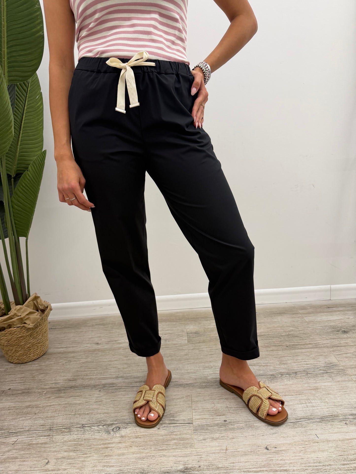 Vicolo - Pantalone Coulisse Popeline