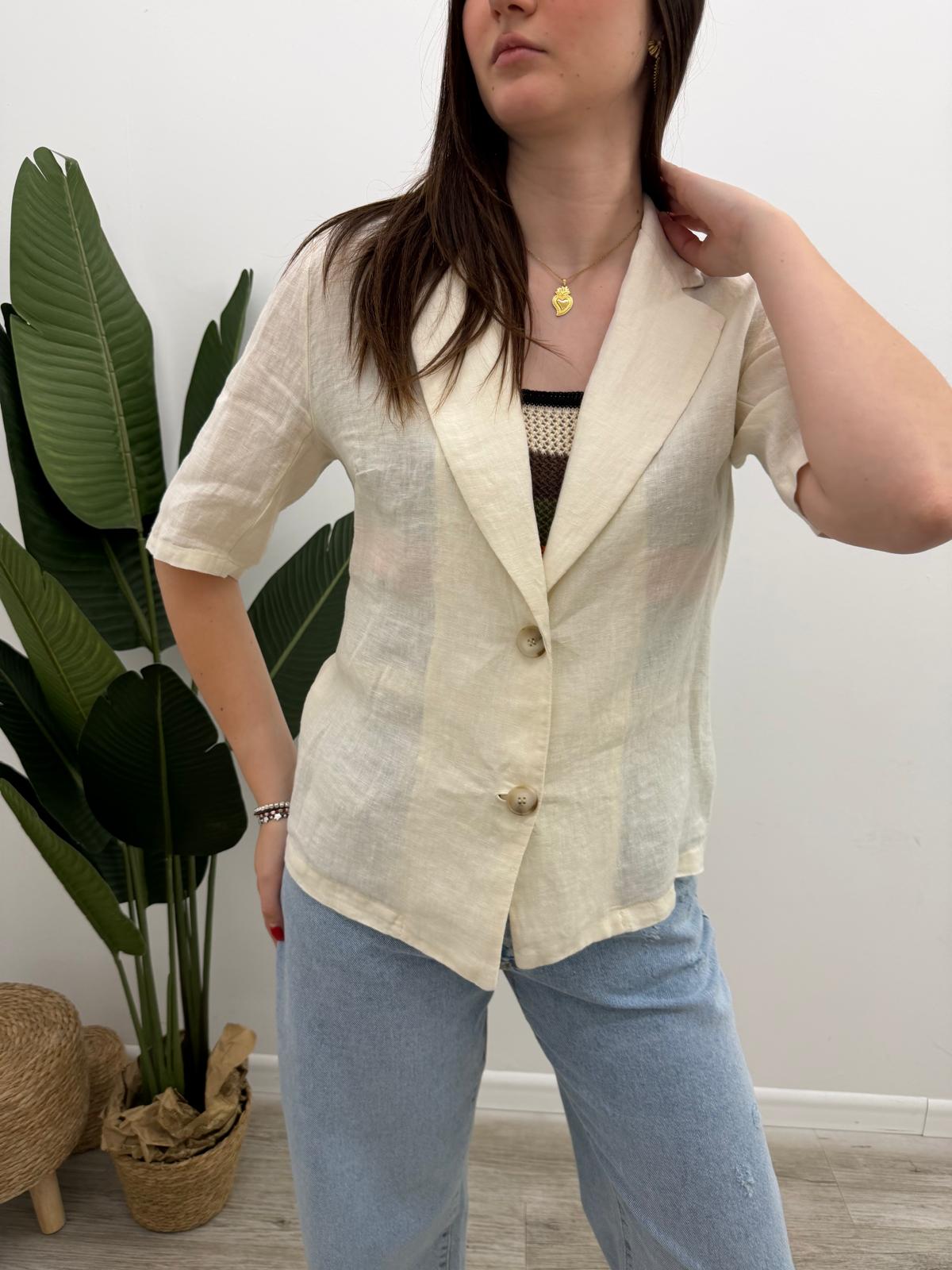 Haveone - Blazer Lino Manica Corta