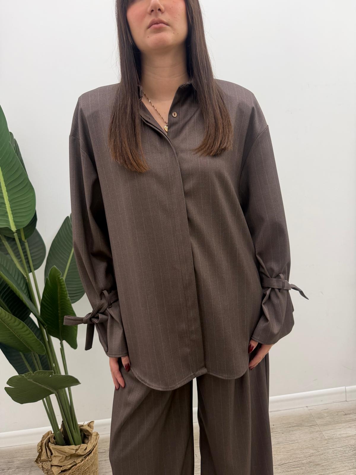Vicolo - Camicia Gessata Tortora