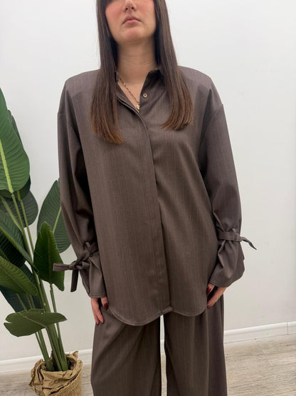 Vicolo - Camicia Gessata Tortora