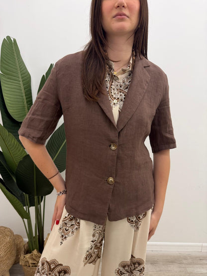 Haveone - Blazer Lino Manica Corta