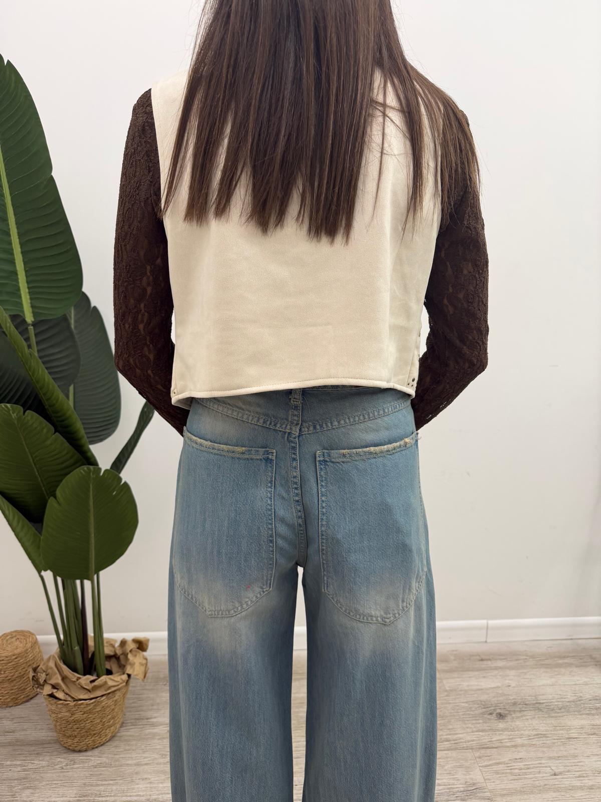 Haveone - Gilet Ricami Borchiette