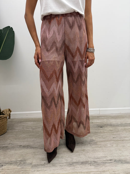 Vicolo - Pantalone Zig-Zag Lurex