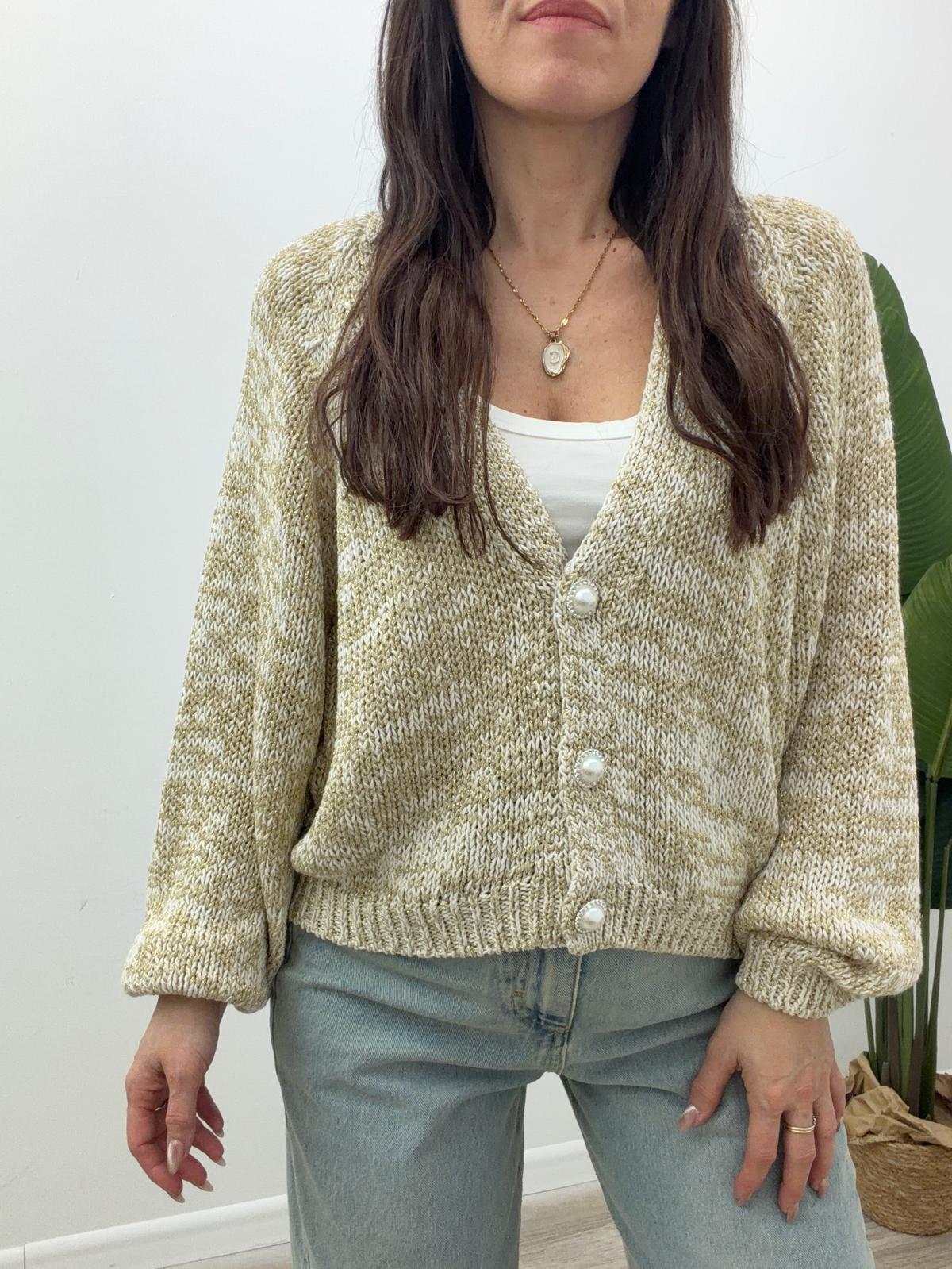 Haveone - Cardigan Gioiello Lurex