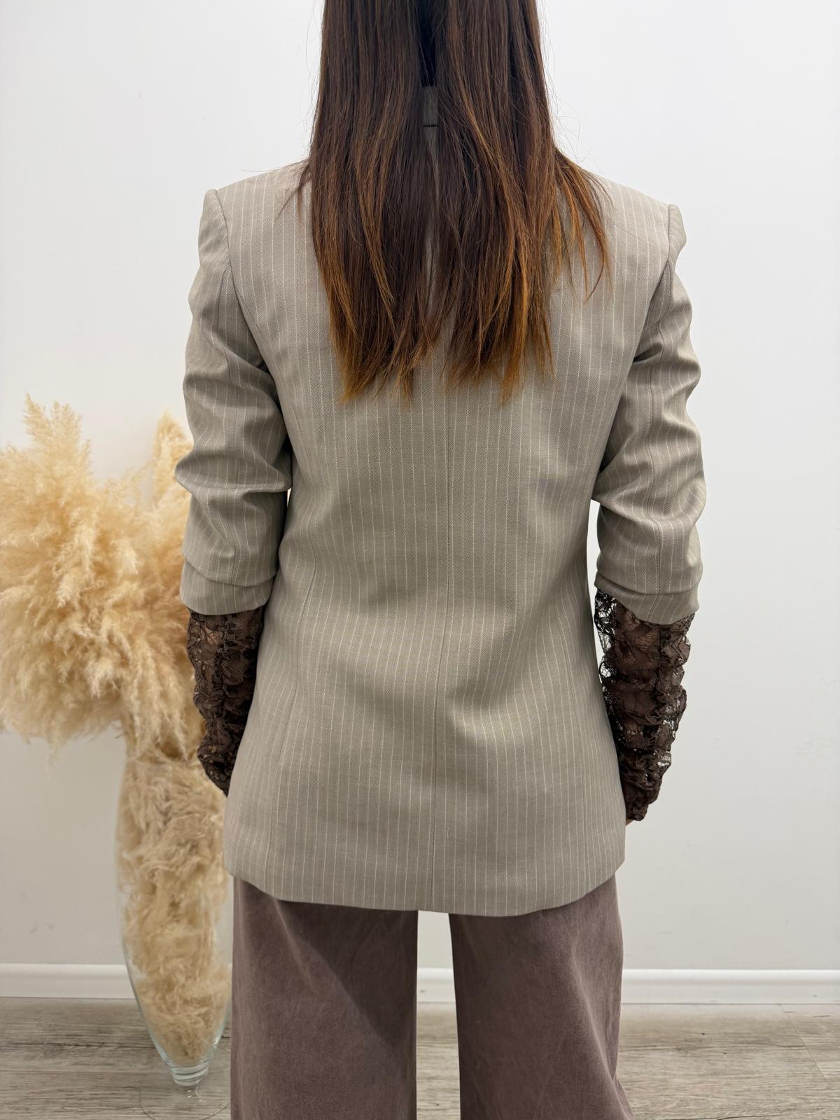 Haveone - Blazer Gessato Pizzo