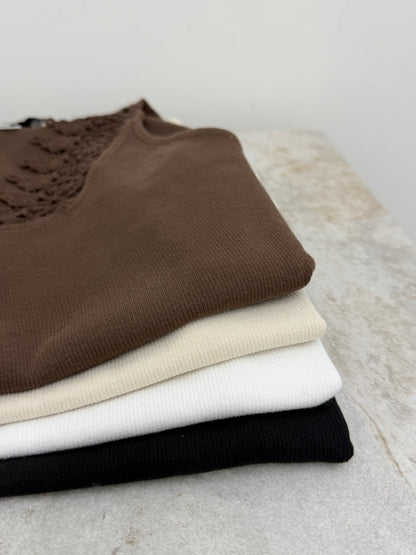 Haveone - Canotta Costine V Macramé