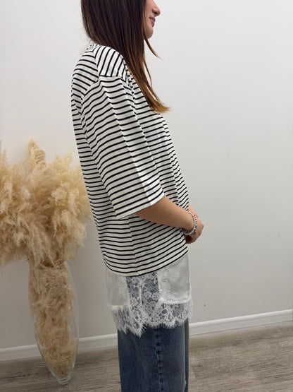 Susy Mix - Tshirt Riga Pizzo